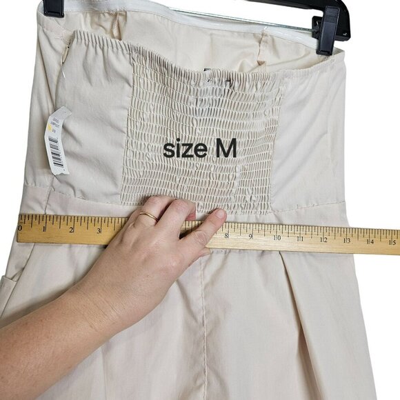 Justify Womens Cargo Jumpsuit With Shirred Smocked Back & Pockets Stone Cream - Picture 9 of 16
